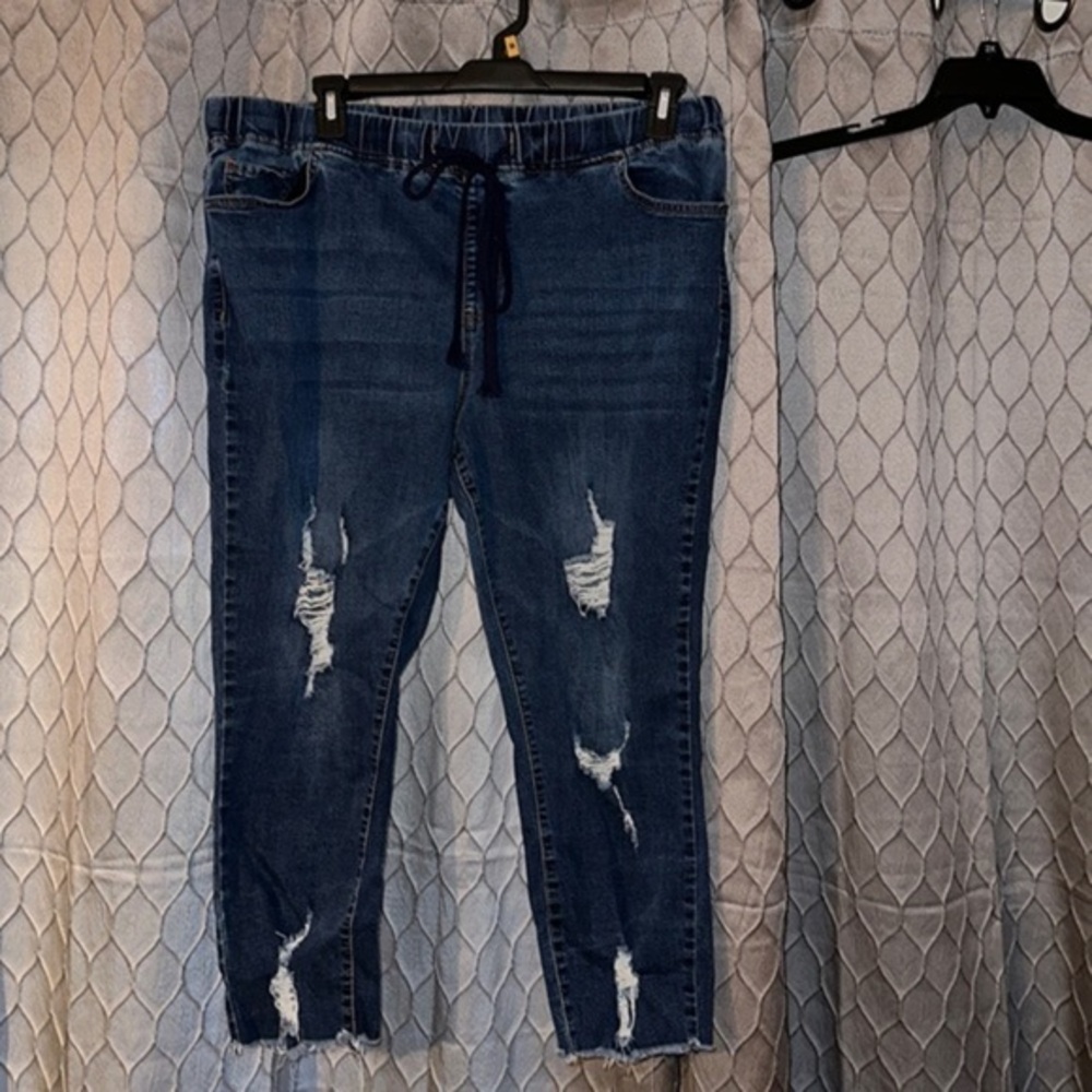 Denim joggers